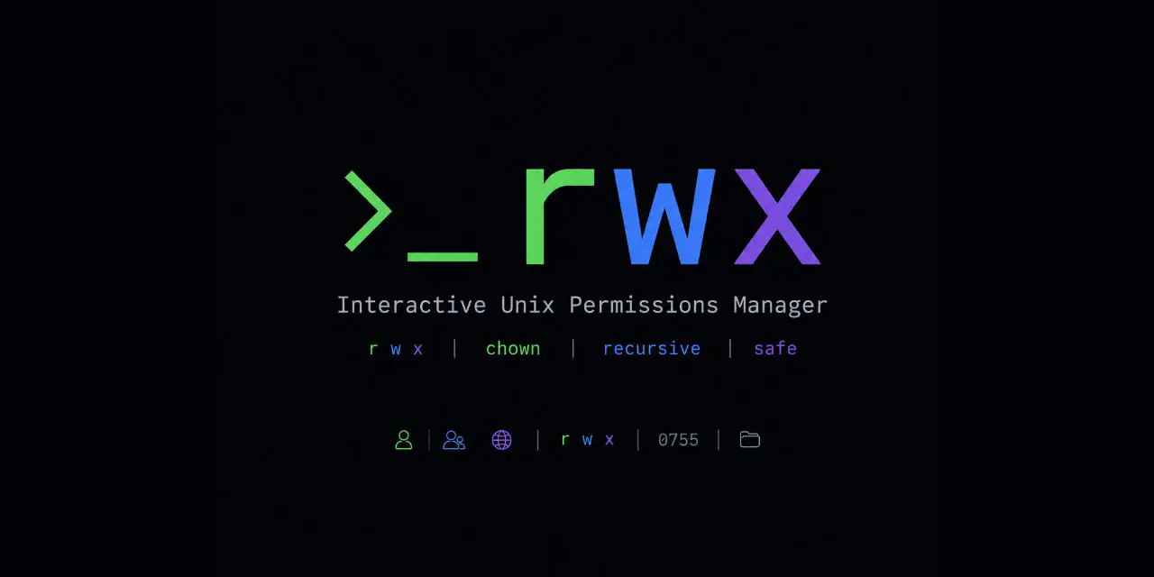GitHub - vncsmnl/rwx: 🦀 An interactive Unix file permissions and ownership TUI manager built in Rust with Ratatui and crossterm.