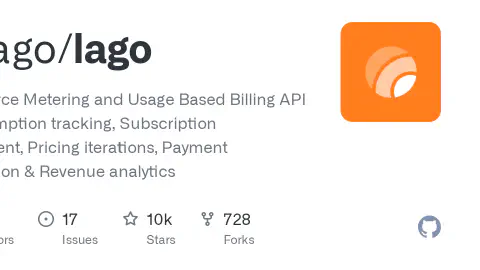 GitHub - getlago/lago: Open Source Metering and Usage Based Billing API ⭐️ Consumption tracking, Subscription management, Pricing iterations, Payment orchestration & Revenue analytics