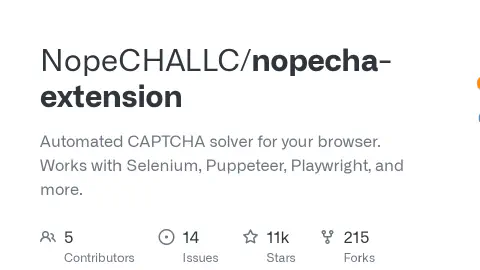 NopeCHA: open-source CAPTCHA automation with its own API and browser extension