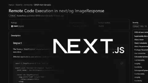 Critical Next.js ImageResponse Flaw Can Lead to Server Code Execution via Crafted SVG Input