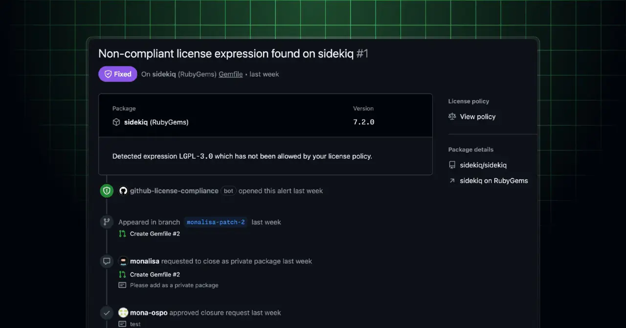 Open source license compliance generally available