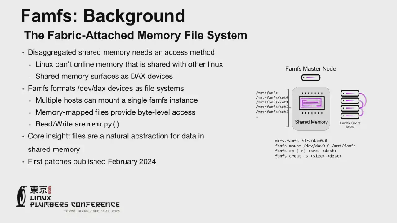 Linux 7.3 Makes Preparations Toward Upstreaming FAMFS File-System