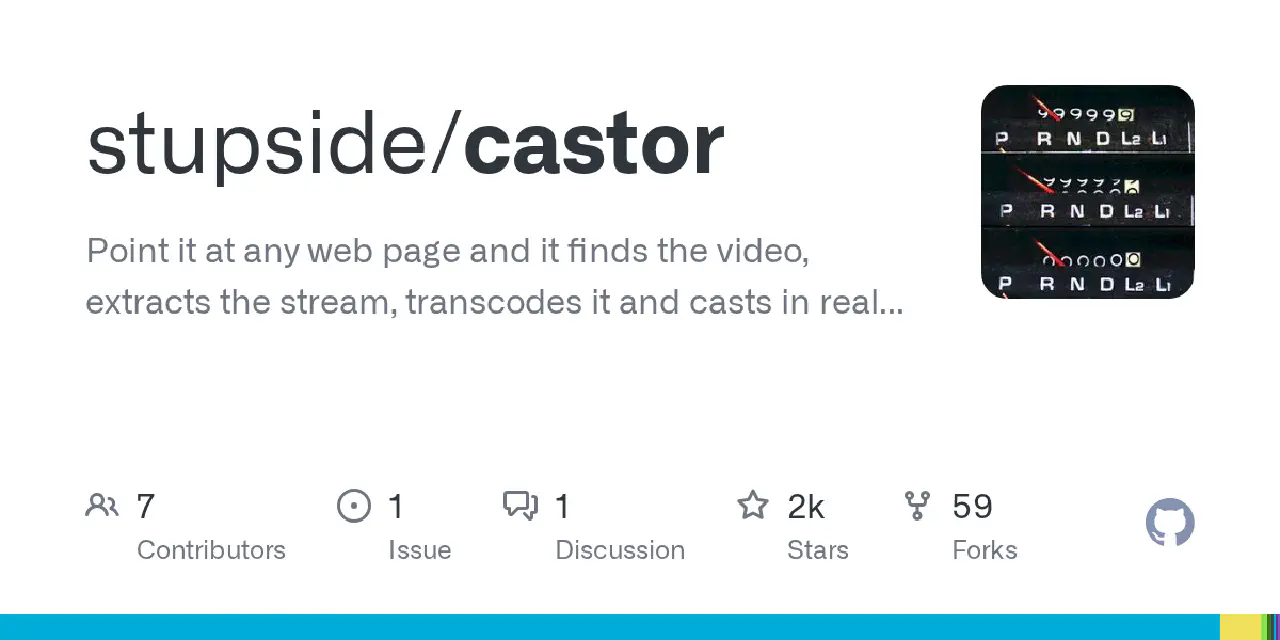 GitHub - stupside/castor: Point it at any web page and it finds the video, extracts the stream, transcodes it and casts in real time to your TV. It even burns subtitles….
