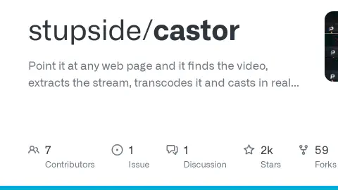GitHub - stupside/castor: Point it at any web page and it finds the video, extracts the stream, transcodes it and casts in real time to your TV. It even burns subtitles….
