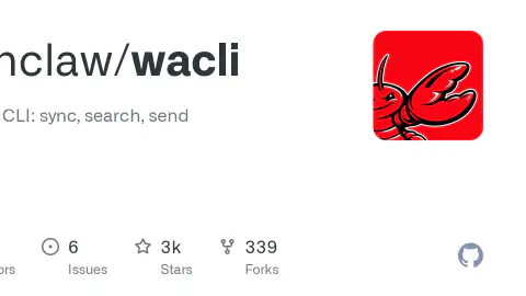 GitHub - openclaw/wacli: WhatsApp CLI: sync, search, send