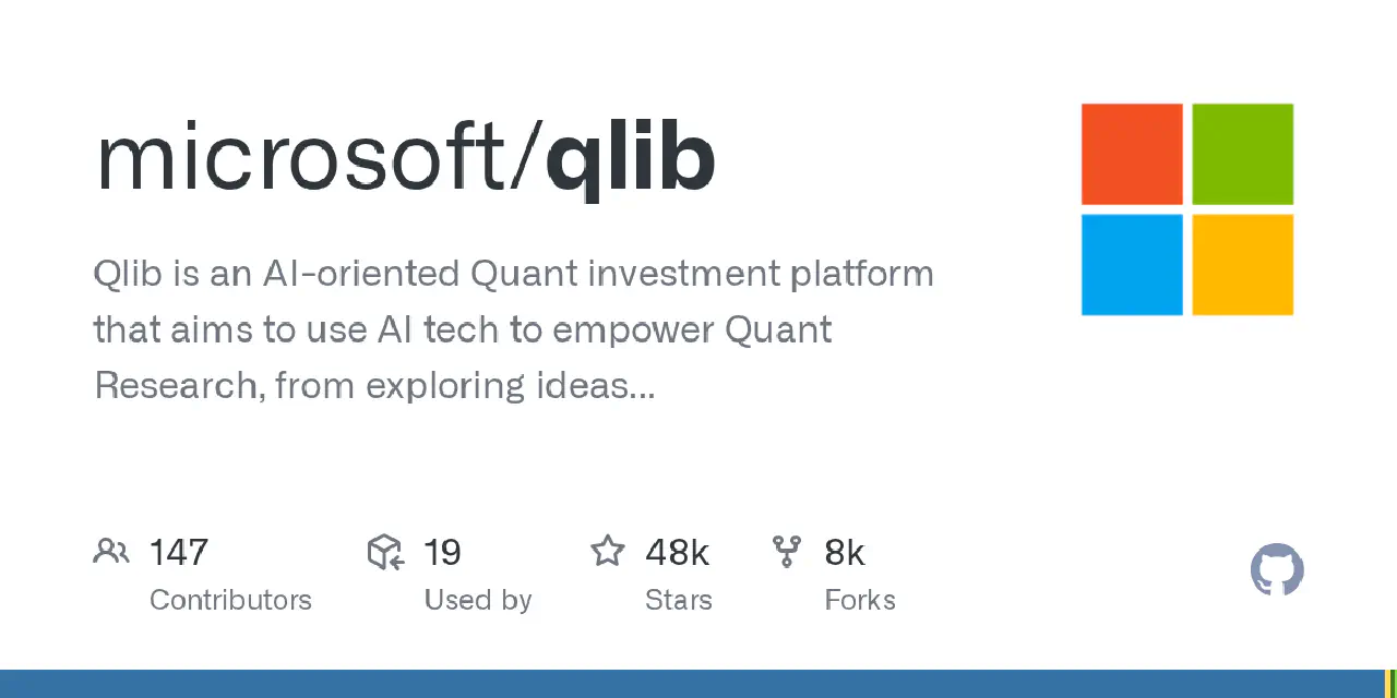 GitHub - microsoft/qlib: Qlib is an AI-oriented Quant investment platform that aims to use AI tech to empower Quant Research, from exploring ideas to implementing productions. Qlib supports diverse ML modeling paradigms, including supervised learning, market dynamics modeling, and RL, and is now equipped with https://github.com/microsoft/RD-Agent to automate R&D process.