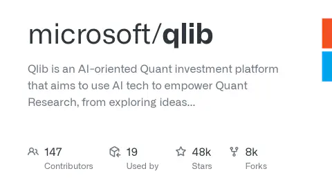 GitHub - microsoft/qlib: Qlib is an AI-oriented Quant investment platform that aims to use AI tech to empower Quant Research, from exploring ideas to implementing productions. Qlib supports diverse ML modeling paradigms, including supervised learning, market dynamics modeling, and RL, and is now equipped with https://github.com/microsoft/RD-Agent to automate R&D process.